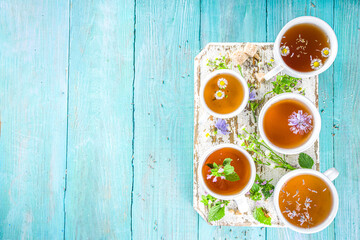 Different herbal tea set