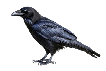 Fototapeta premium Majestic Raven in Profile, Dark and Dramatic . Transparent background PNG