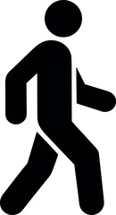 Walking Person Icon vector black silhouette print design