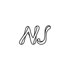 NJ monogram logo design letter text name symbol monochrome logotype alphabet character simple logo