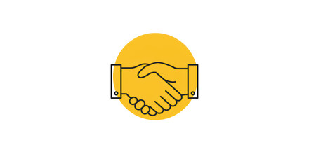 Fototapeta premium Golden Agreement: Handshake Icon for Partnership and Trust