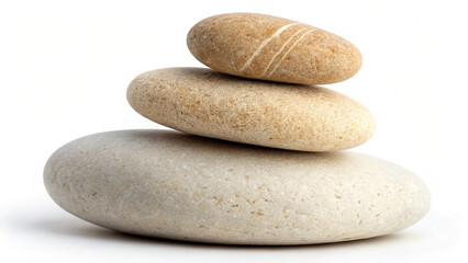 Fototapeta na wymiar stack of two balanced pebble stones- isolated on transparent background