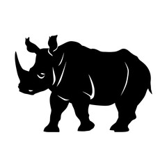 Fototapeta premium Rhino Silhouette Clipart Vector