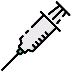 syringe vector filled outline icon