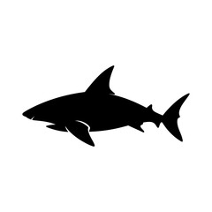 Obraz premium Sea Shark Silhouette Illustration