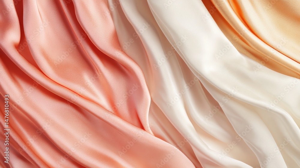 Poster luxurious peach and cream fabric with soft gradient texture background