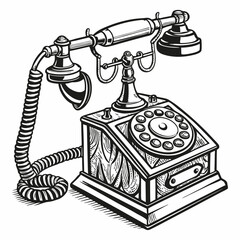 vintage telephone on a white background