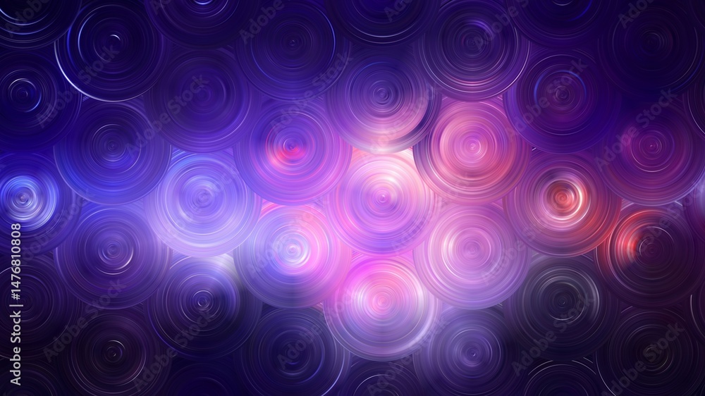 Poster vivid circular patterns in various colors blend seamlessly to form an abstract background, evoking a
