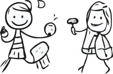 hand drawn stick man vector art