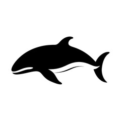 Fototapeta premium Whale Black Silhouette Clipart