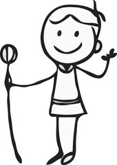 hand drawn stick man vector art
