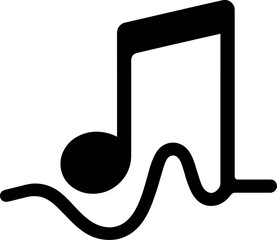 Music Icon vector black silhouette print design