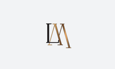 LM, ML, M, L Abstract Letters Logo Monogram	