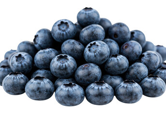 Pile of blueberries isolated on transparent background