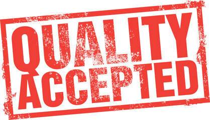 Quality Accepted. Grungy Rubber Stamp.