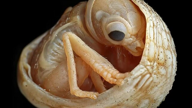 Cicada pupa in shell ready to emerge