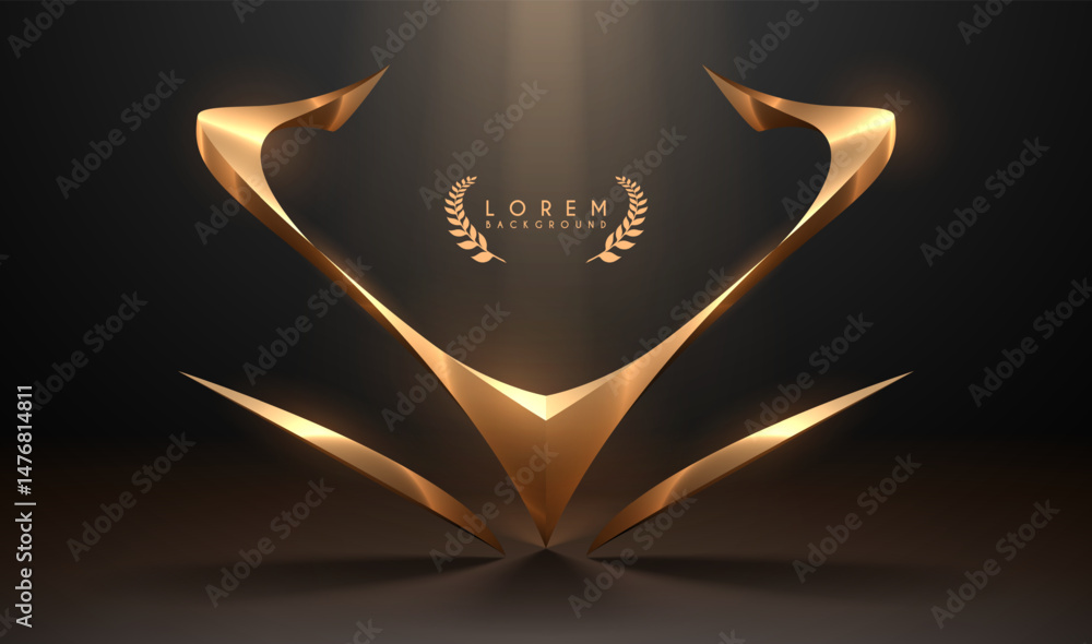 Poster elegant golden design element with light effect