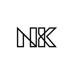 NK monogram logo design letter text name symbol monochrome logotype alphabet character simple logo