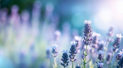 Obraz premium Lavender blooms in soft focus morning light