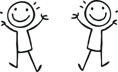 hand drawn stick man vector art