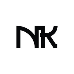 NK monogram logo design letter text name symbol monochrome logotype alphabet character simple logo
