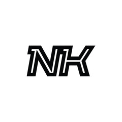 NK monogram logo design letter text name symbol monochrome logotype alphabet character simple logo