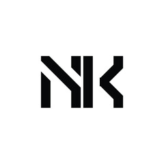 NK monogram logo design letter text name symbol monochrome logotype alphabet character simple logo