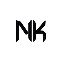 NK monogram logo design letter text name symbol monochrome logotype alphabet character simple logo