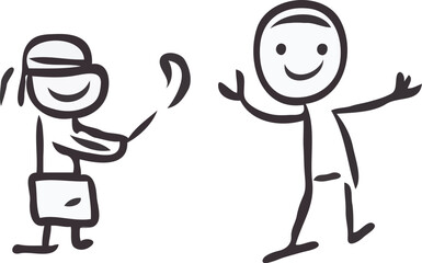 hand drawn stick man vector art