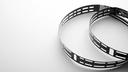 Abstract Film Strip or Data Tape Loop on White Background data abstract background loop white cinema