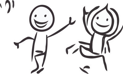 hand drawn stick man vector art