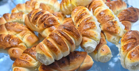 salty bread roll, homemade bakery, food theme