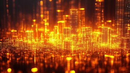 Naklejka premium Macroscopic Training Process Visualization of Convolutional Neural Network Layers with Golden Data Particles for Deep Learning Education