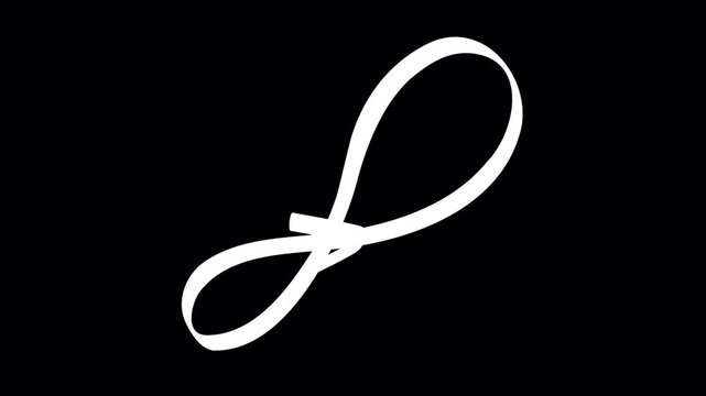 Hand drawn scribble arrow in an infinity shape. 4k loop animation isolated on transparent alpha channel