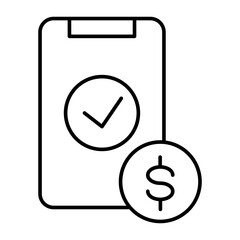 Online Payment Vector Line Icon Design