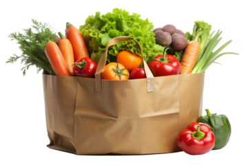 Fresh vegetables in a paper bag healthy eating lifestyle concept, paper bag, vegetables, fresh, healthy, food, groceries, nutrition, organic, diet, vegan, vegetarian, market, produce, carrot, tomato