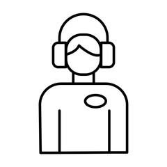 Customer Service Vector Line Icon Design