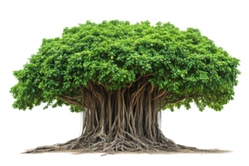 Majestic Banyan Tree - A Symbol of Nature's Grandeur . Transparent background PNG