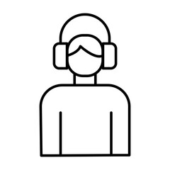 Call Center Vector Line Icon Design