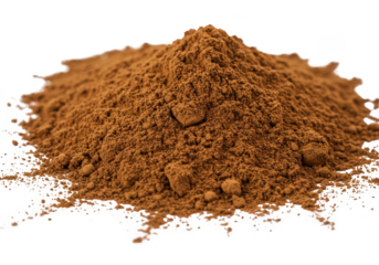 Pile of brown powder isolated on transparent background