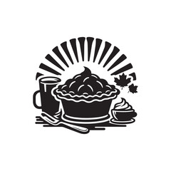 National Meat Pie Day Silhouette Vector Illustration, Solid White Background.