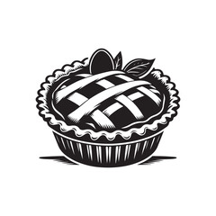 National Meat Pie Day Silhouette Vector Illustration, Solid White Background.