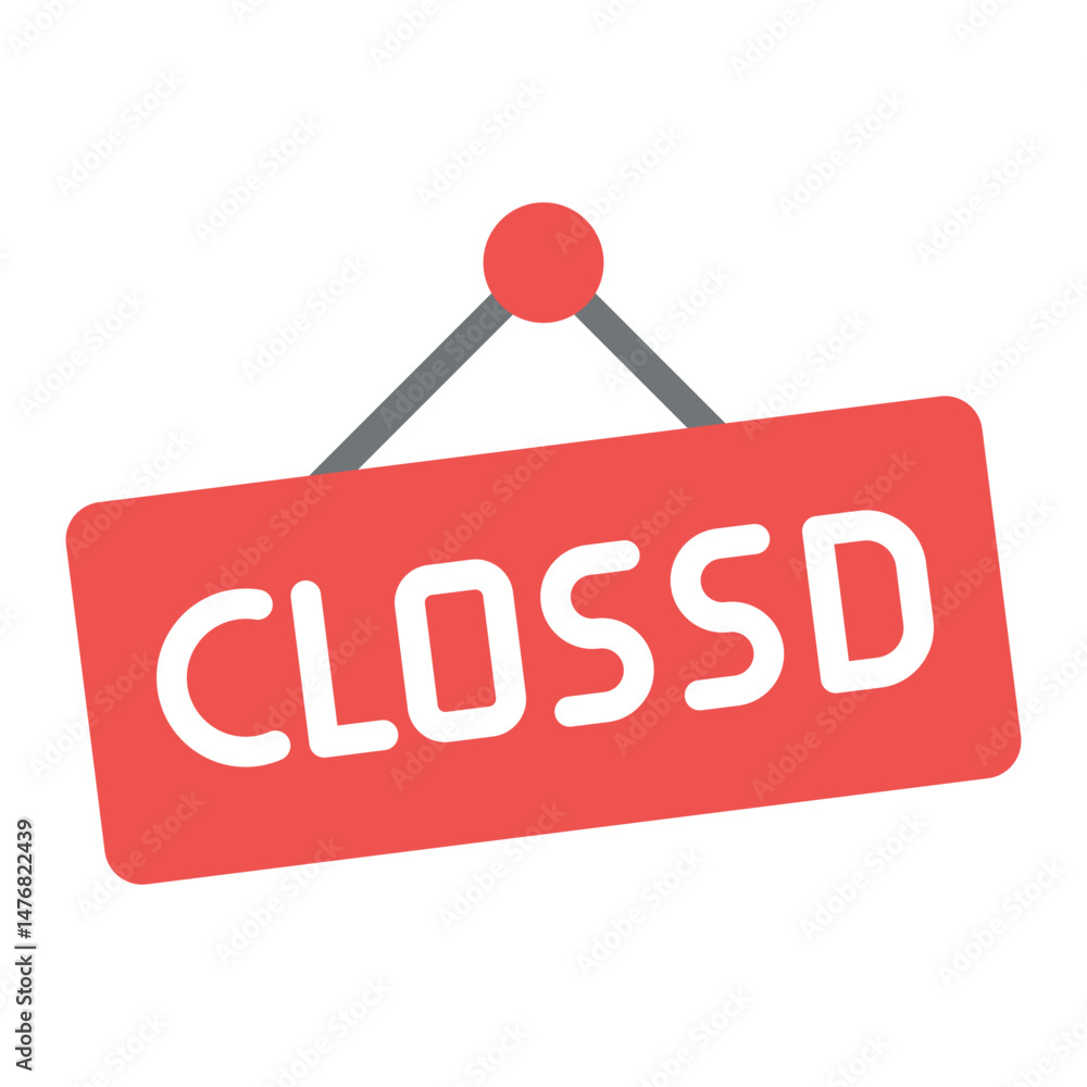 Poster Closed icon vector image. Can be used for Web Store.