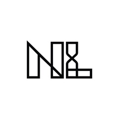 NL monogram logo design letter text name symbol monochrome logotype alphabet character simple logo