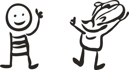 hand drawn stick man vector art