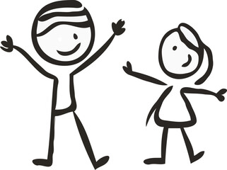 hand drawn stick man vector art
