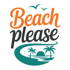 Summer beach T-Shirt Design Vector Art & Illustration