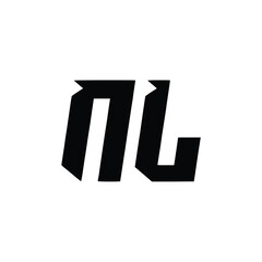 NL monogram logo design letter text name symbol monochrome logotype alphabet character simple logo