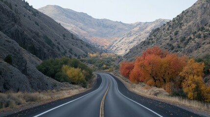 Fototapeta premium Autumn Mountain Road