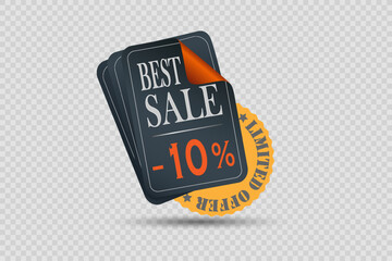 Big Sale Sale Label with Transparent Background.
